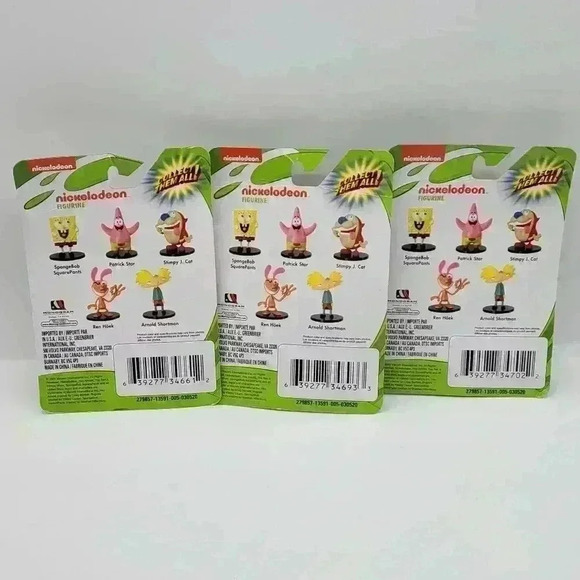 Brand New! Lot Of 3 Nickelodeon 3" Mini Figures-Ren-Stimpy-Spongebob *New* - Picture 2 of 7